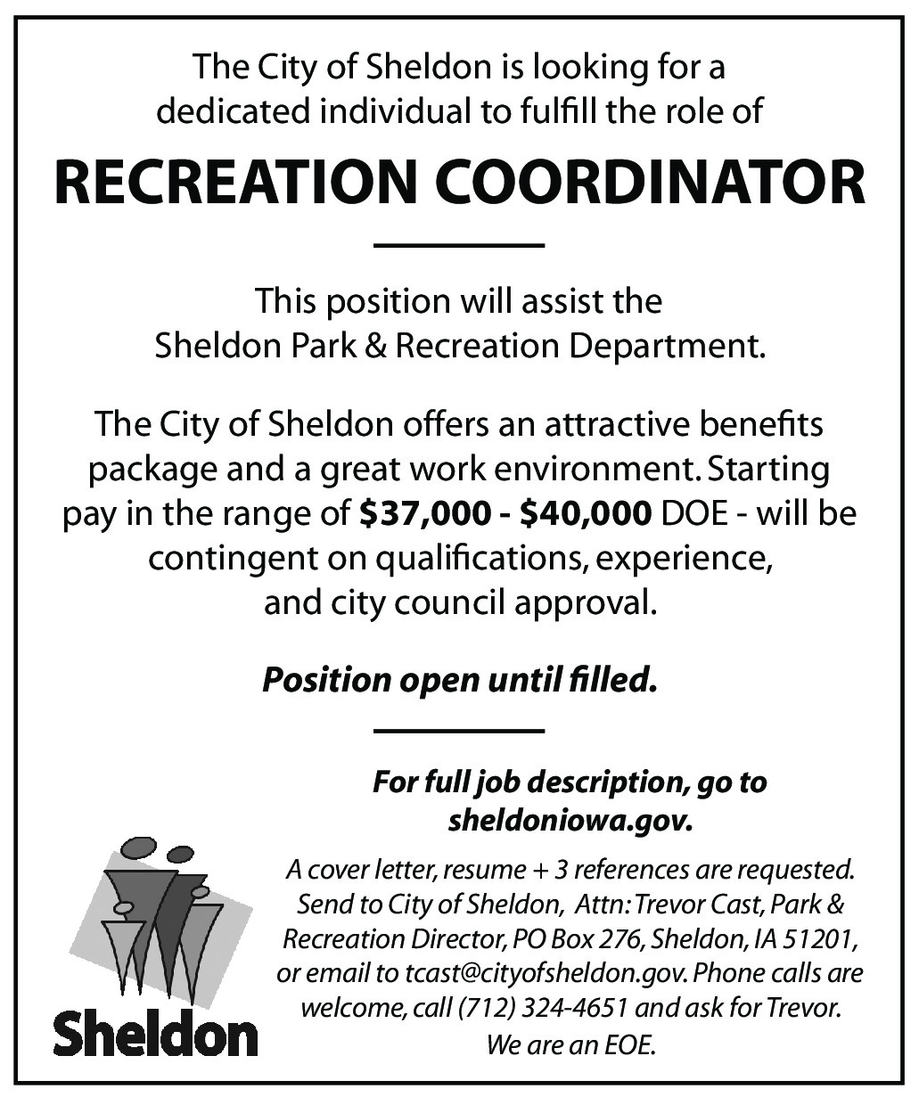 Job postings City of Sheldon