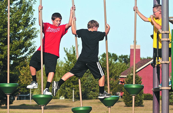 Playground with kids playing